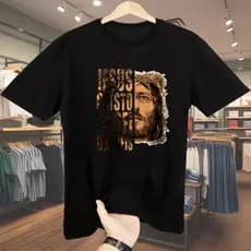 Camisa basica Jesus camisa oversized camiseta masculina streetwear algodão Blusa de algodao unissex