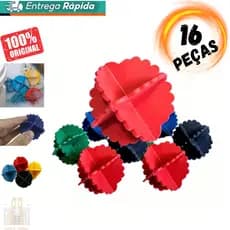 kit 16 Esfera Bolinhas Bate Roupa Para Lavar Peças Roupas