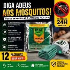 Repelente Pastilha Elétrico Mat Inset 12 Pastilhas , veneno Proteção contra pernilongos e insetos,  pastilha para casa