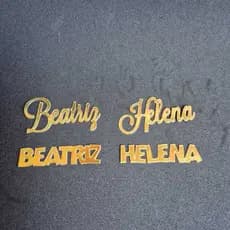 kit Apliques Nome Personalizado Dourado - Nome em Lamicote Nome em Aplique - Aplique com nome