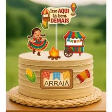 ENVIO IMEDIATO - Topo de bolo arraiá festa junina - Topper junino decoração junina festa, Decoração festa junina.
