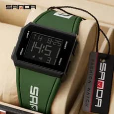 SANDA 9003 Marca Relógio Digital Masculino Cronógrafo Esporte Pulseira Eletrônica 30M À Prova D'água De Pulso Despertado