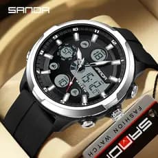 SANDA 9053 G Esportes Militares Relógios Masculinos Relógio Digital De Luxo 50M De Pulso De Quartzo À Prova D'água Para