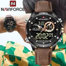 NAVIFORCE Relógio De Quartzo Masculino De Luxo Militar LED Digital À Prova D'água Pulso Esporte Cronógrafo Relogios