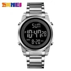 SKMEI 1611 Luxo À Prova Dwaterproof Água Relógio Para Homens De Aço Inoxidável Eletrônico Esportes Digital Relógios Puls