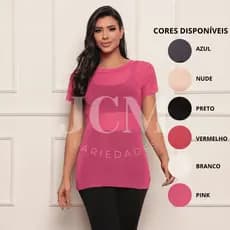 Blusa Feminina de Tule Transparente Camiseta Manga Curta Academia Treino
