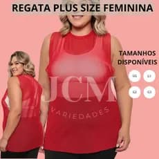 Regata Feminina Transparente Plus Size de Tule Camiseta Blusa Academia Treino