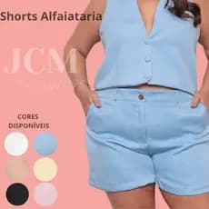 Shorts Feminino Plus Size Alfa Social com Bolso Elegante