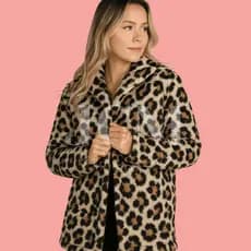 Casaco Feminino Teddy Oncinha Longo Ted Tedy Inverno Pelo de Carneiro Plus Slim