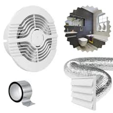 Exaustor Silencioso para Banheiro Lavabo com Duto 3 metros e Grade 100mm 127v/220v Branco/Preto