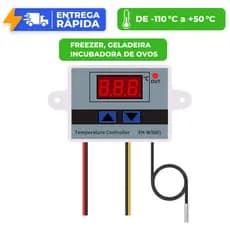 Controlador Temperatura Digital Termostato 110 / 220 Volts Freezer Chocadeira Geladeira Cervejeira Estufa