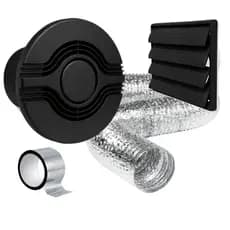 Exaustor Ventilador Banheiro 100mm Com Grade E Duto Silencioso Banheiro Lavabo Closet 110v 220v