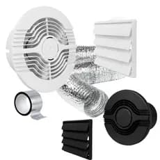 Exaustor Ventilador Banheiro 150mm Com Grade  E Duto Silencioso Banheiro Lavabo Closet 110v 220v
