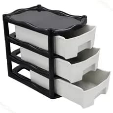 Gaveteiro Mini Organizador 3 Gavetas Multiuso Reforçado Mini Preto
