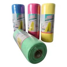 Rolo de Pano Microfibra com 20 unidades 25cmx25cm Rosa Azul Verde Amarelo