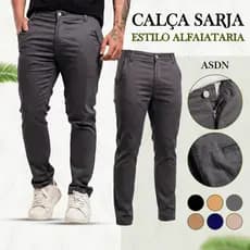 Cal莽a Masculina Slim Brim Sarja Elastano Confort谩vel Casual Esporte Fino N茫o Desbota N茫o Pega Pelo