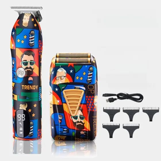 Shuangke Máquina de Cortar Cabelo Elétrica USB Recarregável Graffiti Hair Clipper