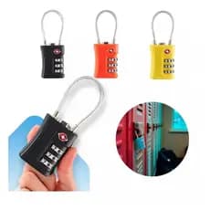3pcs Cadeado Tsa Senha Cabo Aço Mala Viagem Bagagem Armario Academia
