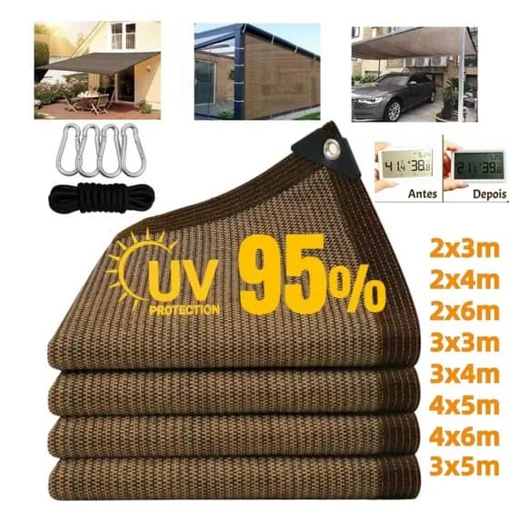Anti UV 95 % Pára-Sol Net Marrom Jardim Ao Ar Livre Fazenda Estufa Protetor Solar Sombra Pano