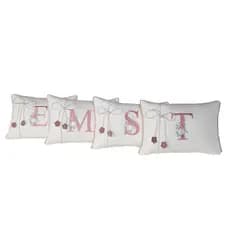 Almofada Decorativa Personalizada Bordada com Inicial do Nome Rose