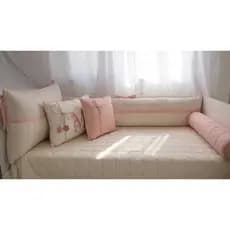 Kit Berço Americano Menina Bita Rose Blush 11 Peças Algodão