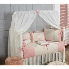 Kit Berço Americano Borboletas Maria Rose com Linho 11Pçs