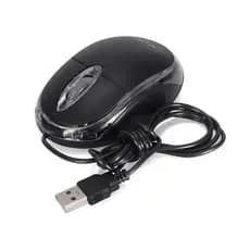 Mouse com fio USB óptico com LED