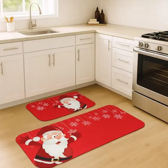 Kit Tapete de Natal para Cozinha 2 peças Christmas - PROMOÇÃO - Direto de Fábrica - Envio Imediato!!