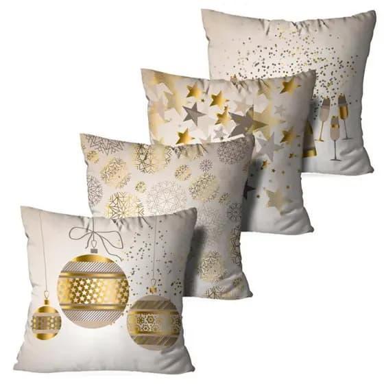 🎅 Kit 4 Capas de Almofadas Natal – Decoração Charmosa e Contemporânea