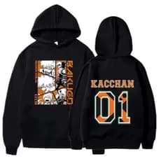 Moletom Anime Bakugou Katsuki 01  Lançamento Blusa de frio com capuz Algodão Unissex Inverno Casaco
