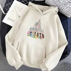 Moletom Feminino Casaco Exclusivo Disney Princesas Algodão Peluciado Com Capuz Atemporal