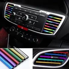 10 Peças 20 Cm Universal Car Saída De Ar Condicionado Decorativo Moldagem Guarnição Tiras Decoração Do Carro