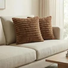Kit 2 Almofadas Luxo Soft Wave Decoração Sofá Sala 45x45 Mocha  - Vaipramix