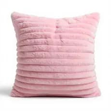 Almofada Decorativa Para Sofá, Cama de Pelúcia Luxo Soft Wave 45x45 Rosa Bebê - Vaipramix