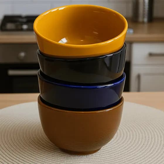Tigela Japonesa Colorida de Porcelana 300ml Para Sopa Caldos Misso Cumbuca Bowl Azul Marrom preta Laranja
