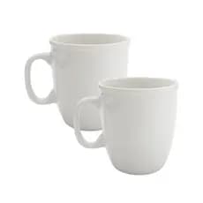 Kit 2 Caneca de Porcelana 370ml Para Chá Café Bebidas Quentes Casa Cozinha
