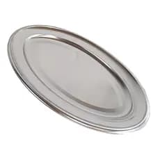Bandeja Inox Travessa Rasa Oval 68cm Buffet Restaurante Decoração