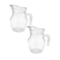 Kit 2 Jarras De Vidro Mini 500ml Luxo Agua Suco Drinks Chá Gelado Refrescos Resistente Café da Manhã Hotel Pousada