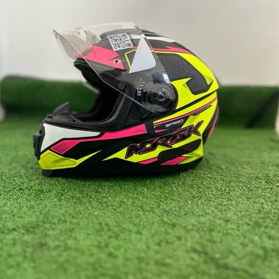 Capacete Norisk Speedmax Pro Moto Fechado Verde Rosa Fosco