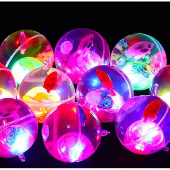 Brinquedo inflável infantil, bola de gel brilhante com luzes LED piscantes
