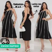 Vestido Midi Festa Um Ombro Só , Detalhe Branco Luxo Alça Lastex Costa