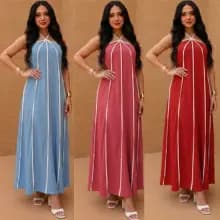 Vestido Feminino Longo Caimento Fluido Estampado Confortável