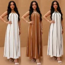 Vestido Longo Casual Soltinho Alça Trançada Moda Verão Chic M G