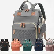 Mochila Bolsa Maternidade Mamãe Bebê Impermeável Porta mamadeira Fralda Creche Escola Salmão