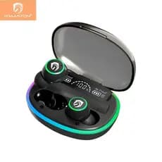 H'maston F918 Fone Bluetooth Sem Fio Tws 5.3 Com Luz Led Saída Usb Preto