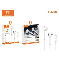 Fone de Ouvido Lightning H'Maston EJ56 para iPhone com Microfone - Áudio Hi-Fi e Plug & Play