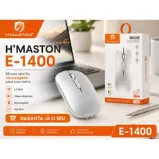 H'maston E-1400 Mouse Sem Fio Rgb Recarregável Wireless Led Ergonômico