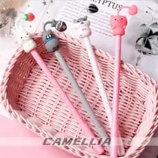 Kit de 4/8/12 Peças Caneta Gel com Animais Fofos de Silicone caneta de escola para escrever