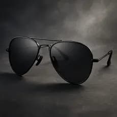 Óculos de Sol Aviador Preto G15 Masculino – Armação Metal | Lentes Cristal com Proteção UV