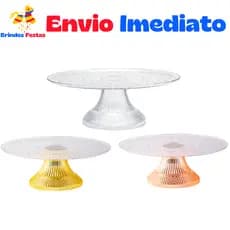 Kit 2 Boleira Luxo Lapidada 30cm - Decoração - Festa Novo